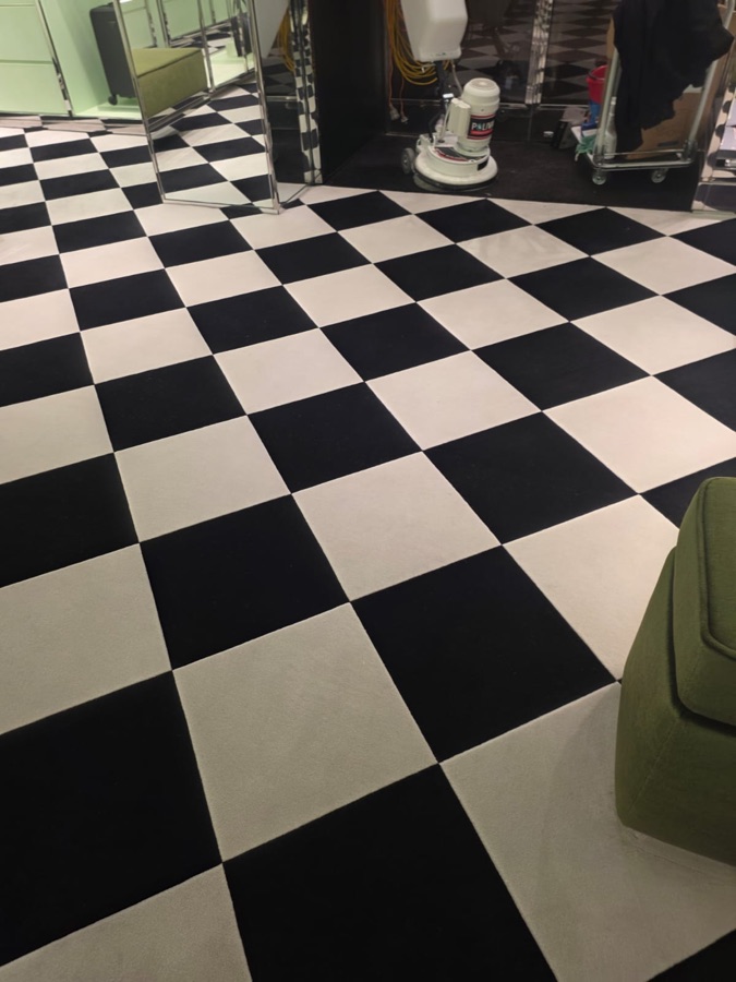 Retail store floor after cleaning